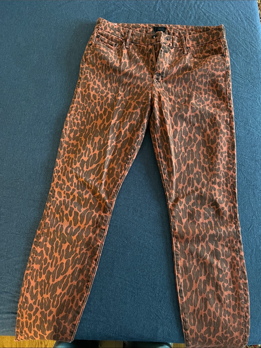 MOTHER Leopard-Print Skinny Jeans in Brown and Black